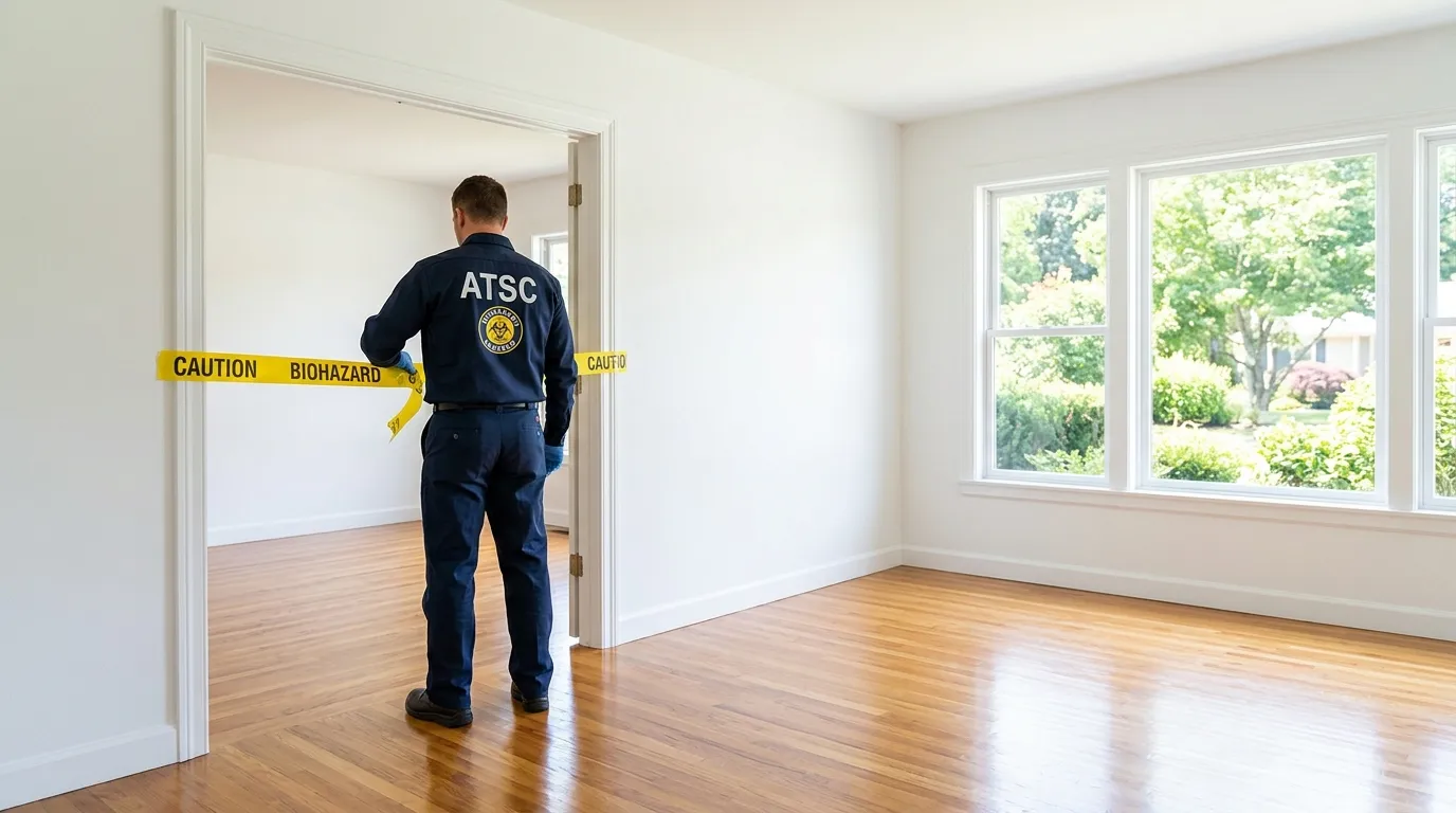 Certified biohazard cleanup crew performing Decomposition Cleanup in Morristown